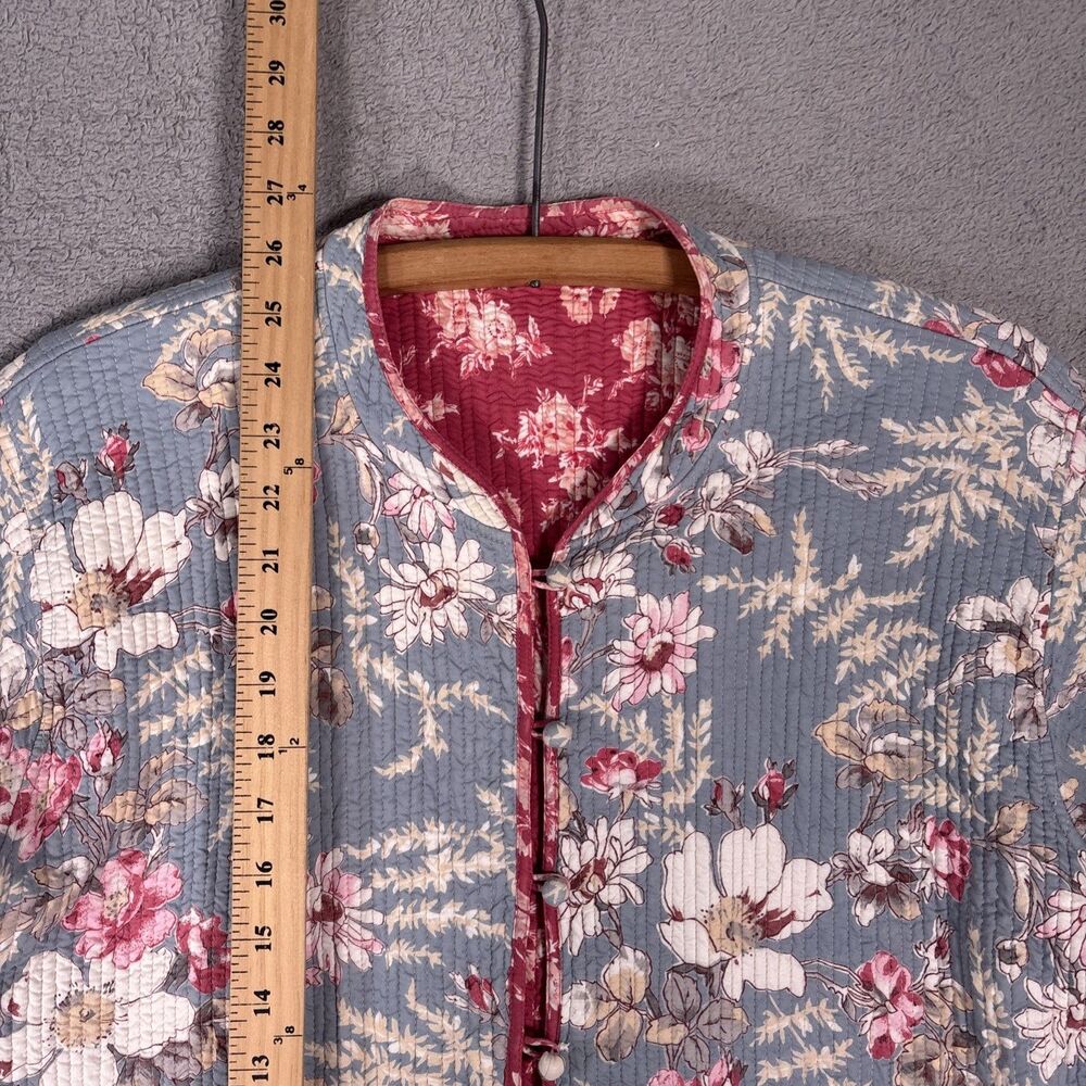Women's XL Reversible Quilted Jacket Floral Grandmacore Boho Vintage Cottagecore - Picture 8 of 16
